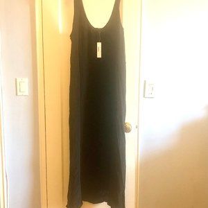J. Crew Black Silk Midi Dress